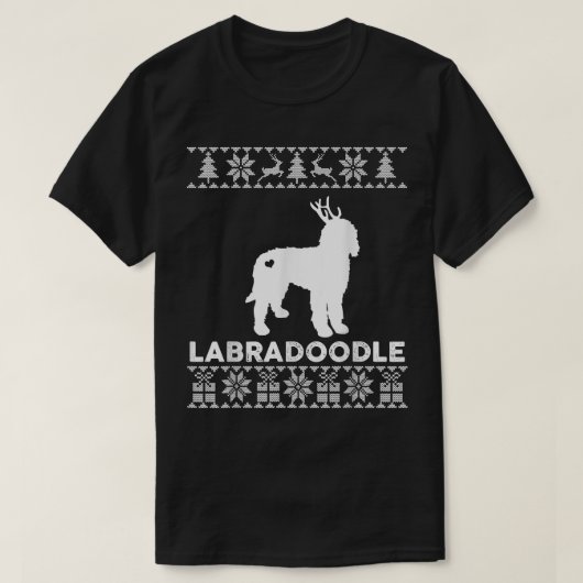Labradoodle Dog Pet Lover Rentier Ugly Christmas T-Shirt (Design vorne)