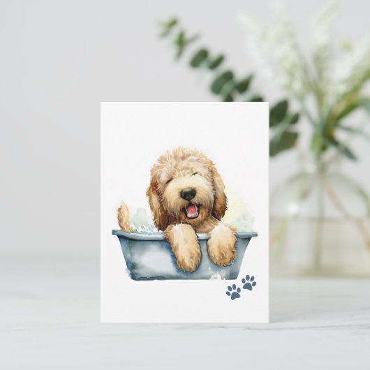 Labradoodle Dog Postkarte (Stehend Vorderseite)