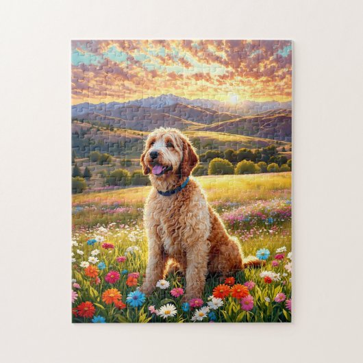 Labradoodle dog puzzle (Vertikal)