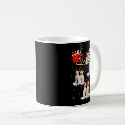 Labradoodle Dog Santa Sleigh Flying Funny Magical  Kaffeetasse (VorderseiteRechts)