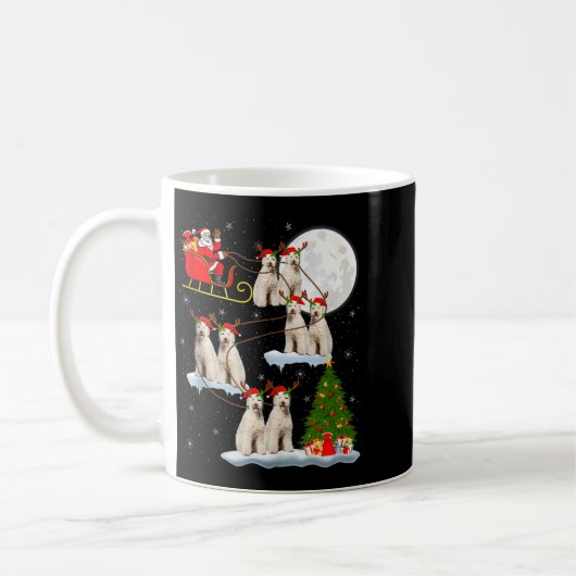 Labradoodle Dog Santa Sleigh Flying Funny Magical Kaffeetasse (Links)