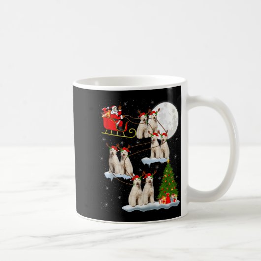 Labradoodle Dog Santa Sleigh Flying Funny Magical Kaffeetasse (Rechts)