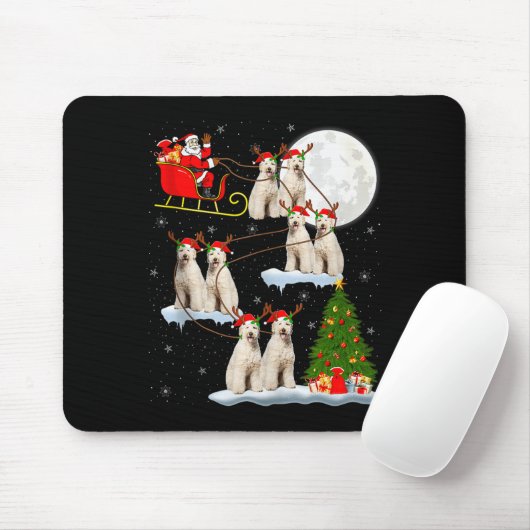 Labradoodle Dog Santa Sleigh Flying Funny Magical Mousepad (Mit Mouse)