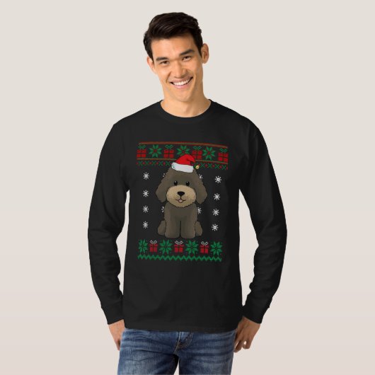 Labradoodle Dog Ugly Sweater Christmas Puppy Dog T-Shirt (Vorne ganz)