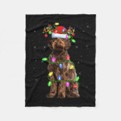 Labradoodle Dog Xmas Lighting Santa Labradoodle Ch Fleecedecke (Vorderseite)