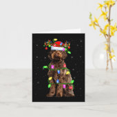 Labradoodle Dog Xmas Lighting Santa Labradoodle Ch Karte (Gelbe Blume)