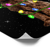 Labradoodle Dog Xmas Lighting Santa Labradoodle Ch Poster (Ecke)