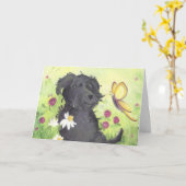 Labradoodle Doodle / Birthday Card Karte (Gelbe Blume)