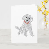 Labradoodle Doodle Karte (Gelbe Blume)
