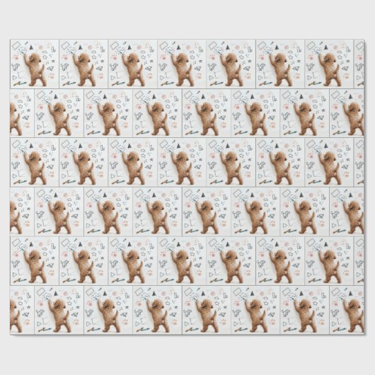 Labradoodle doodle mit Crayons Geschenkpapier (Flach)