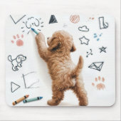 Labradoodle doodle mit Crayons Mousepad (Vorne)