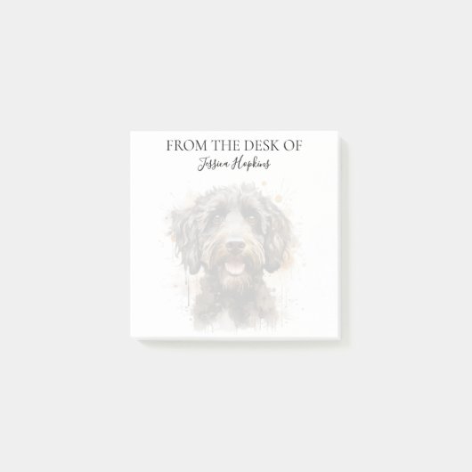 Labradoodle-Fan monogrammierter Hund Post-it Klebezettel (Vorderseite)