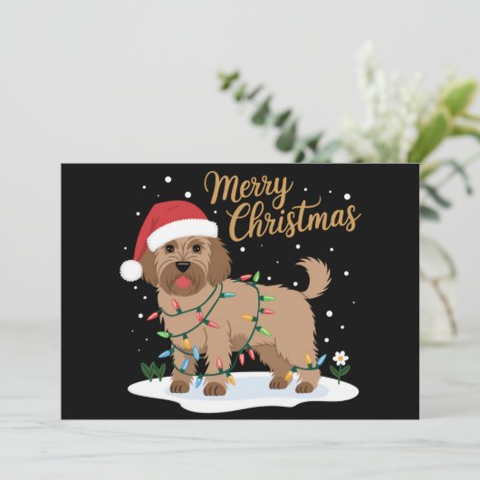 Labradoodle Frohe Weihnachten Weihnachten Weihnach (Stehend Vorderseite)