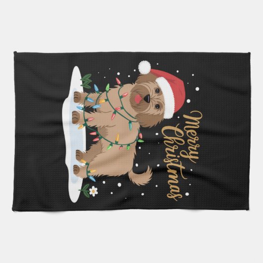 Labradoodle Frohe Weihnachten Weihnachten Weihnach Geschirrtuch (Horizontal)