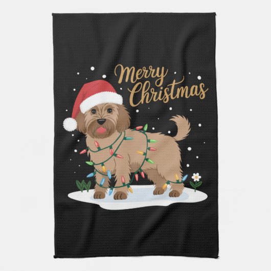 Labradoodle Frohe Weihnachten Weihnachten Weihnach Geschirrtuch (Vertikal)