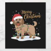 Labradoodle Frohe Weihnachten Weihnachten Weihnach Weinetikett (Einzelnes Label)