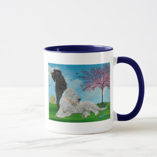 Labradoodle Frühling Tasse (Rechts)