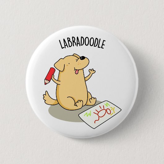 Labradoodle Funny Labrador Dog Pub Button (Vorderseite)