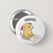 Labradoodle Funny Labrador Dog Pub Button (Vorne & Hinten)