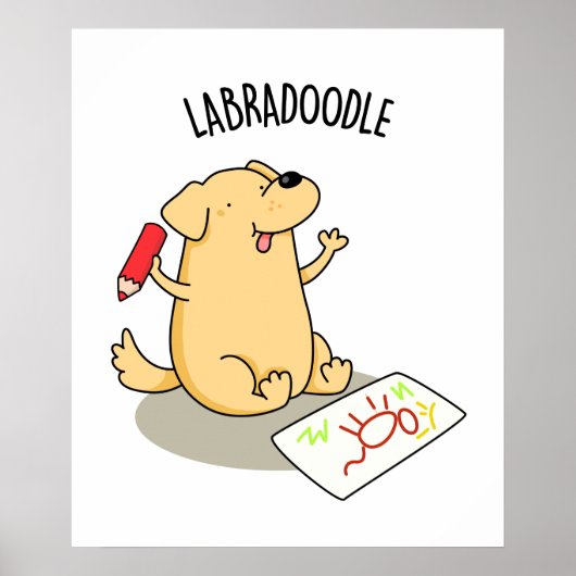 Labradoodle Funny Labrador Dog Pub Poster (Vorne)