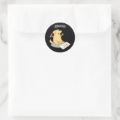 Labradoodle Funny Labrador Dog Pun Dark BG Runder Aufkleber (Tasche)