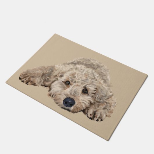 Labradoodle Fußmatte (Schrägansicht)