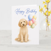 Labradoodle Geburtstag Karte (Gelbe Blume)