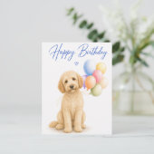 Labradoodle Geburtstag Postkarte (Stehend Vorderseite)
