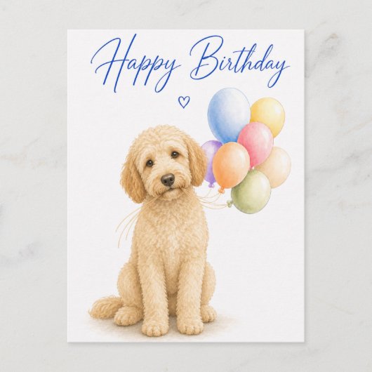 Labradoodle Geburtstag Postkarte (Vorderseite)