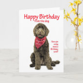 Labradoodle Geburtstags-Karte Karte (Gelbe Blume)