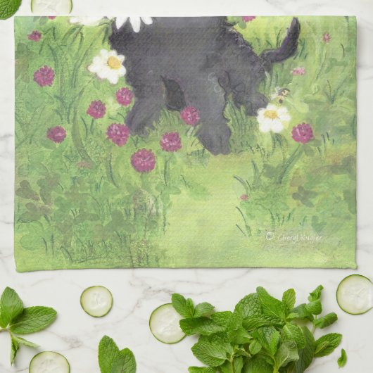 Labradoodle Gekritzel-Hund/Geschirrtuch Handtuch (Gefaltet)