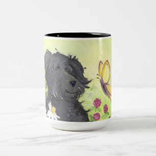 Labradoodle Gekritzel-Hund/Tasse Zweifarbige Tasse