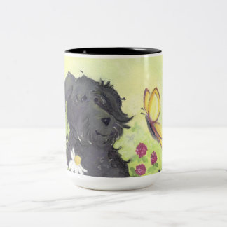 Labradoodle Gekritzel-Hund/Tasse Zweifarbige Tasse