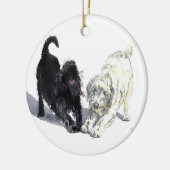 Labradoodle Gekritzel Keramikornament (Links)
