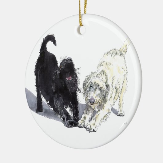 Labradoodle Gekritzel Keramikornament (Links)