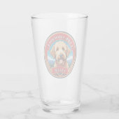 Labradoodle Golden Doodle Bierglas Glas (Rückseite)