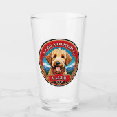 Labradoodle Golden Doodle Bierglas Glas (Vorderseite)