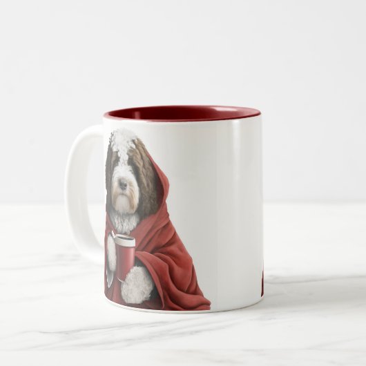 Labradoodle, goldendoodle, bernedoodle-Tasse Zweifarbige Tasse (Vorderseite Links)