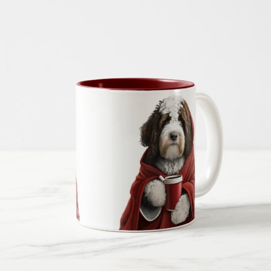 Labradoodle, goldendoodle, bernedoodle-Tasse Zweifarbige Tasse (VorderseiteRechts)