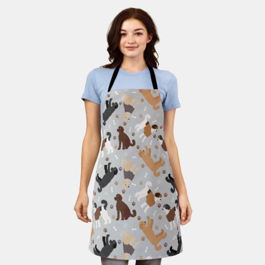 Labradoodle / Goldendoodle Bones and Paws Apron Schürze (Getragen)