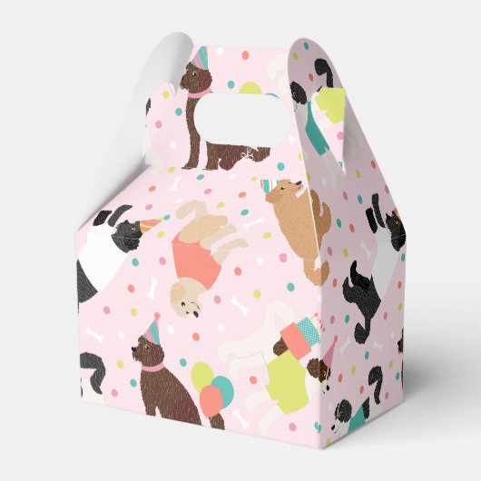 Labradoodle / Goldendoodle Geburtstagsparty Geschenkschachtel (Rückseite)