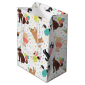 Labradoodle / Goldendoodle Geburtstagsparty Mittlere Geschenktüte (Rückseite Schrägansicht)
