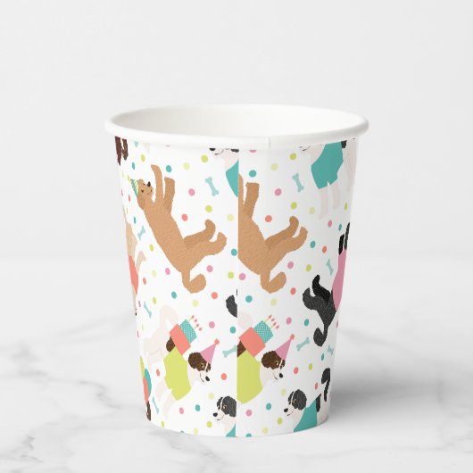 Labradoodle / Goldendoodle Geburtstagsparty Pappbecher (Rechts)