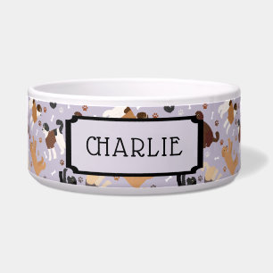 Labradoodle Goldendoodle Individuelle Name Dog Bow Napf