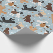 Labradoodle/Goldendoodle Knochen und Paare Geschenkpapier (Ecke)
