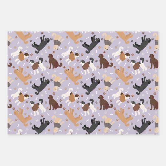 Labradoodle/Goldendoodle Knochen und Paare Geschenkpapier Set (Vorderseite 2)