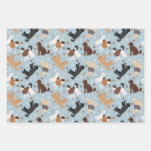 Labradoodle/Goldendoodle Knochen und Paare Geschenkpapier Set (Vorderseite)