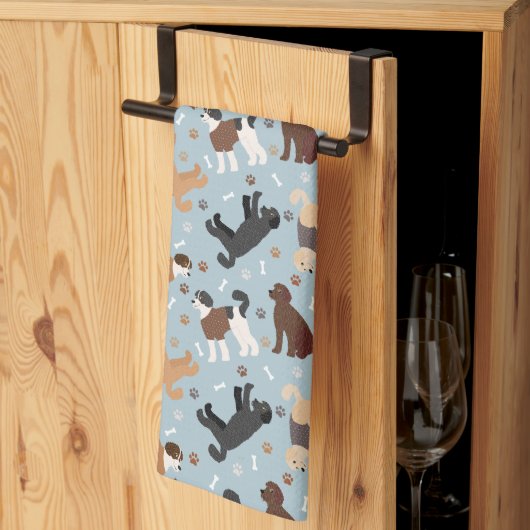 Labradoodle/Goldendoodle Knochen und Paare Geschirrtuch (Drittel gefaltet)