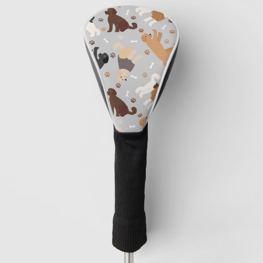 Labradoodle/Goldendoodle Knochen und Paare Golf Headcover (Vorderseite)