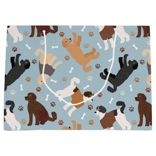 Labradoodle/Goldendoodle Knochen und Paare Große Geschenktüte (Vorderseite)